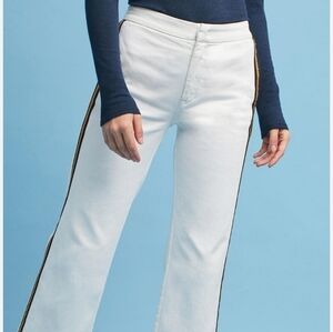 NWT Seafarer Anthropologie White Denim Pants Size 25 Ammiraglio FLAW